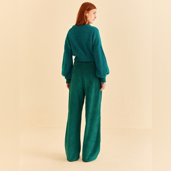 Farm Rio: Emerald Corduroy Pants - Picture 3 of 10